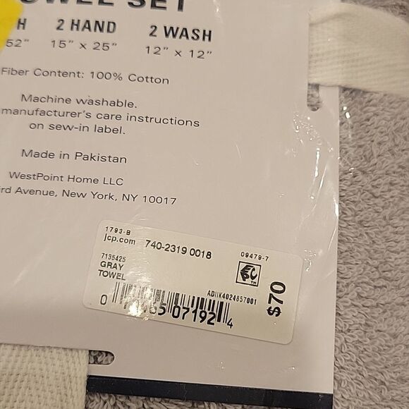 IZOD 6 piece Towe lSet salid gray - Picture 5 of 5